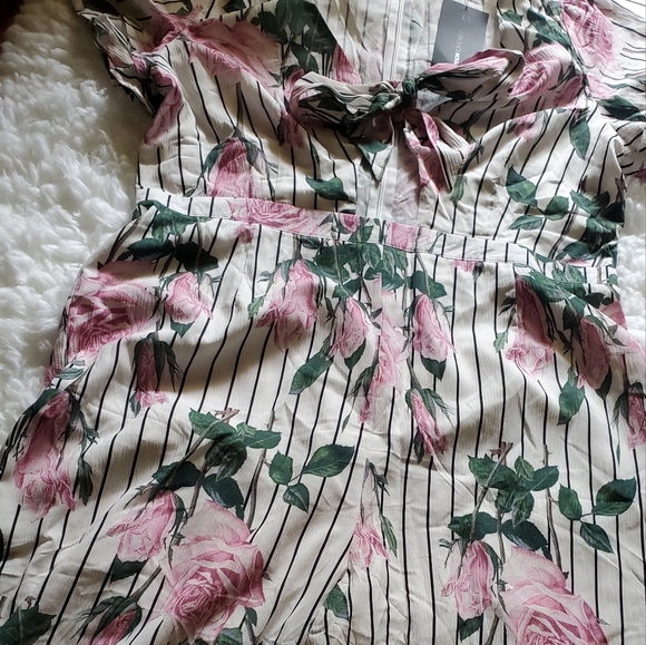 Floral Pinstripe Jumpsuit - Picture 4 of 5